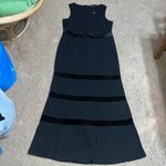 Torrid Special Occasion Black Crepe Scuba Knit Velvet Stripe Maxi Gown Black 16 Photo 2