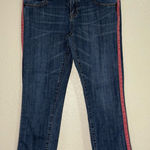 CAbi  Blue Capri Jeans with Pink Side Stripe Photo 0