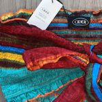 Cider Medium Boho Teal Red Green Multi Smocked Bandeau Top and Wide Pants Set Photo 5