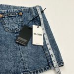 RE/DONE  Acid Blue‎ Wrap Mini Skirt Womens Size 27 Button Denim Jean Pocket NEW Photo 10