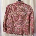 Jones New York Pink & Green Paisley Print Blouse 3/4 Sleeve Professional Top-M Photo 1