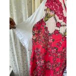 Free People  Knot Me Floral Geometric Scarf Mix Media Tie-Front Blouse Top L Photo 6