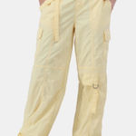 No Boundaries No‎ Boundaries Butter Yellow Cargo Baggy Wide Leg Cinch Parachute Pants XS 0-2 Photo 0