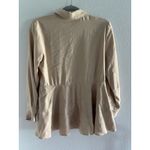 Pomander Place Tuckernuck Ashlen Top Womens Small Tan Preppy Peplum Quiet Luxury Photo 2