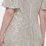 Eliza J Sequined Flutter-Sleeve Mock Neck Cocktail Dress Photo 1