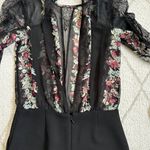 BCBGeneration Lace Long Sleeve Partian Open Back Floral Pattern Romper Sz 2 Photo 1