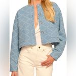 Ramy Brook NWT  Geo Jacquard Faux Pearl Embellished Jacket Denim Blazer Set Photo 2