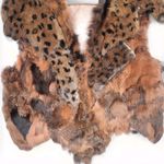 Vintage Women's Large Genuine Rabbit Fur Patchwork Boho Hippie Rustic Vest Brown Photo 2