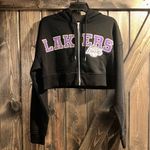 Nba NWT  Lakers Cropped Drop Sleeve Zip Up Hoodie Photo 0