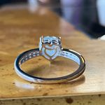 Genuine Aquamarine Sterling Silver Heart Ring Size 9 Photo 4