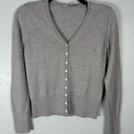 Everlane  Womens Size XS Wool Cotton Blend Cardigan Gray Taupe Lightweight Vneck Photo 0