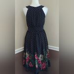 Black & Brown Dot with Floral Print Modcloth Halter Dress by Lace & Mesh Medium Photo 4