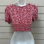 Motel Rocks Raquel Crop Top In Ditsy Butterfly Peach And Red size XS Photo 6