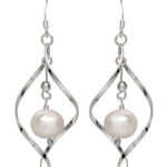 HP💝Freshwater Pearl Sterling Silver drop earrings White Photo 0