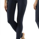 Lululemon Practice Daily Satin Ruched Side Leggings in Navy Photo 0