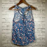 Women’s Lucky Lotus pink/blue racerback tank top Small Pink Photo 1