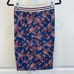 ZARA  Graphic Print Skirt - Women Size M - Burgundy and Teal Photo 4