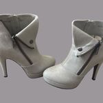 2 Lips Too Gray Ankle Booties Women’s Size 6 Ice Silver Side Zipper Y2K Photo 0