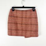Gianni Bini  Burnt Orange Wool Blend Faux Wrap Asymmetrical Hem Skirt Size Large Photo 1