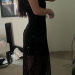 Alamour Black Sequin Gown V Neck Photo 1