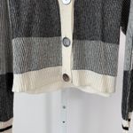 BRODIE Cashmere sz S Striped V Neck Button Up Cardigan Sweater Preppy Collegiate Tan Photo 4