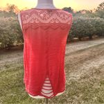 E & M Anthropologie E (hanger) M Orange Lace Tank Top Photo 12