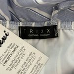 Trixxi Dress Women Small Blue White Striped Fit Flare Ruffle Wedding Guest Party Photo 6