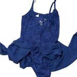 We Are HAH Mama Jen Chiffon and Lace Bodysuit in Navy Blue Size XS NWT Photo 6