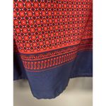 Lucy & Laurel Tunic Top 3X Womans Blouse Red Navy Fisherman Roll Tab Sleeve Photo 8