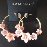 Rampage  3D Peach Floral Gold Hoops Photo 0