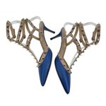 Valentino Garavani Rockstud 65mm Leather Caged Pump Blue Pink Size 36.5 Photo 7