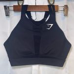 Gymshark Sports Bra Mesh Neckline 2.0 Padded High Support Bra Size Small Black Photo 0