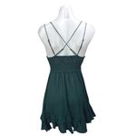 Free People Adella Green Sleeveless Lace Cami Camisole Fit & Flare Slip Dress M Photo 1