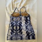 Lululemon Power Y Tank Ink Blot White Deep Indigo Size 8 Photo 3