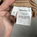 Reformation  Tan Ribbed Square Neck‎ Short Sleeve Top Photo 3