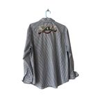 Quacker Factory Women Holiday Striped Shirt Santa Snowman Christmas Size XL Blue Photo 7