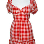 Mable Red Ginger Gingham Mini Dress Sz Small Country All Photo 0