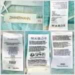 Zimmermann Seascape Illuminate Billow Organza Mini Dress Blue Silk Linen XS NWT Photo 7