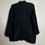 Xiaoyan Lin 100% Silk Black Pleated Button Down Shirt, Sz Large Photo 5