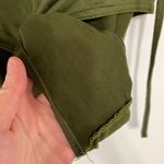 Forest Green Lattice Lace Up Long Sleeve Jersey Knit Body Suit Size M Size M Photo 4