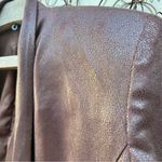 Waverly Grey chocolate brown faux leather blazer jacket western moto Size 6 Photo 2