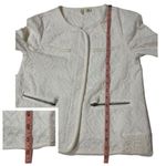 Anthropologie Moth Quilted Jacquard Zip Front Jacket - Ivory - M Photo 3