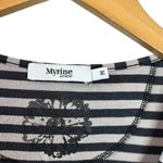 Myrine Antwerp Black and Gray Stripe Jersey Long Sleeve Dress Size Medium Photo 2