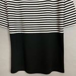 Loft  Outlet Dress Shift Striped Chambray Large Women Black White Blue 3/4 Sleeve Photo 6