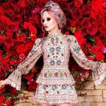 Alice + Olivia Dress Lawson Floral Buttoned Mini Flower Pot Ecru Multi 4 EUC Photo 0