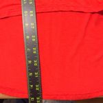 Vince Camuto Bright red orange long tank blouse with embroidered edge and keyhole closure Photo 8