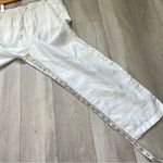 Mango  Linen Pants straight leg pull on womens White (medium) vacation resortwear Photo 2