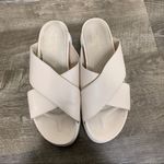 Cecilia New York Cream Simple Uma Platform Crisscross Straps Flat Slide Sandals Size 9.5 Photo 1
