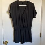 BCBGMAXAZRIA 🌞 Quincey Black V Neck Short Sleeve Romper #P Photo 1