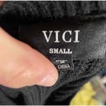 VICI Black Fringe Sweater Dress Tunic Long Sleeve Crew Neck Women's Small Photo 3